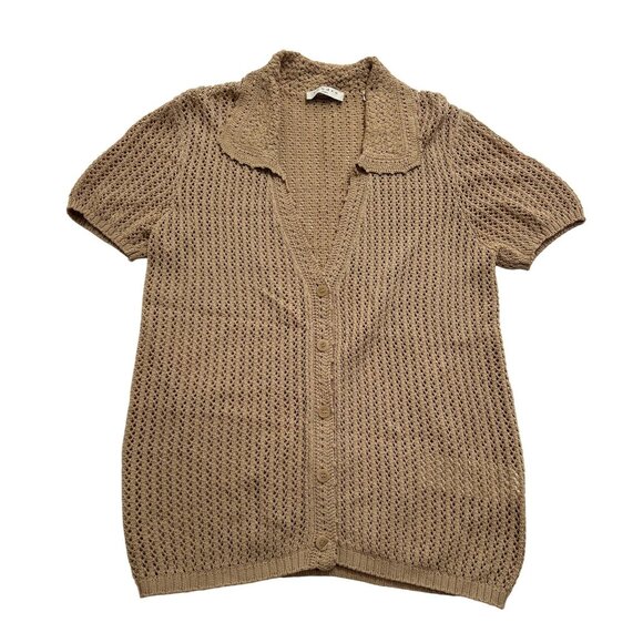 Sandro Yvan Knitted Top in Tan - Picture 1 of 5
